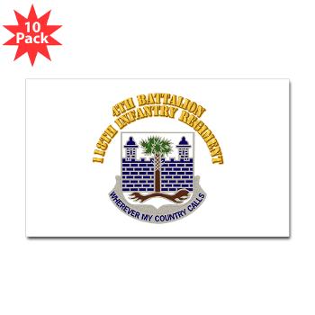 4B118IR - M01 - 01 - DUI - 4th Bn - 118th Infantry Regt with Text - Sticker (Rectangle 10 pk) - Click Image to Close